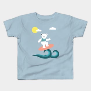 Surfing polar bear Kids T-Shirt